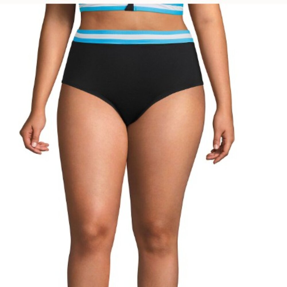 Land's End Chlorine Resistant Pocket High Waisted Bikini Swim Bottoms Size: 14